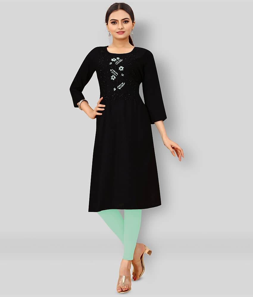 dk life style - Black Rayon Women's Straight Kurti - Kurtis, Tunics | Buy online on ZillyBuy