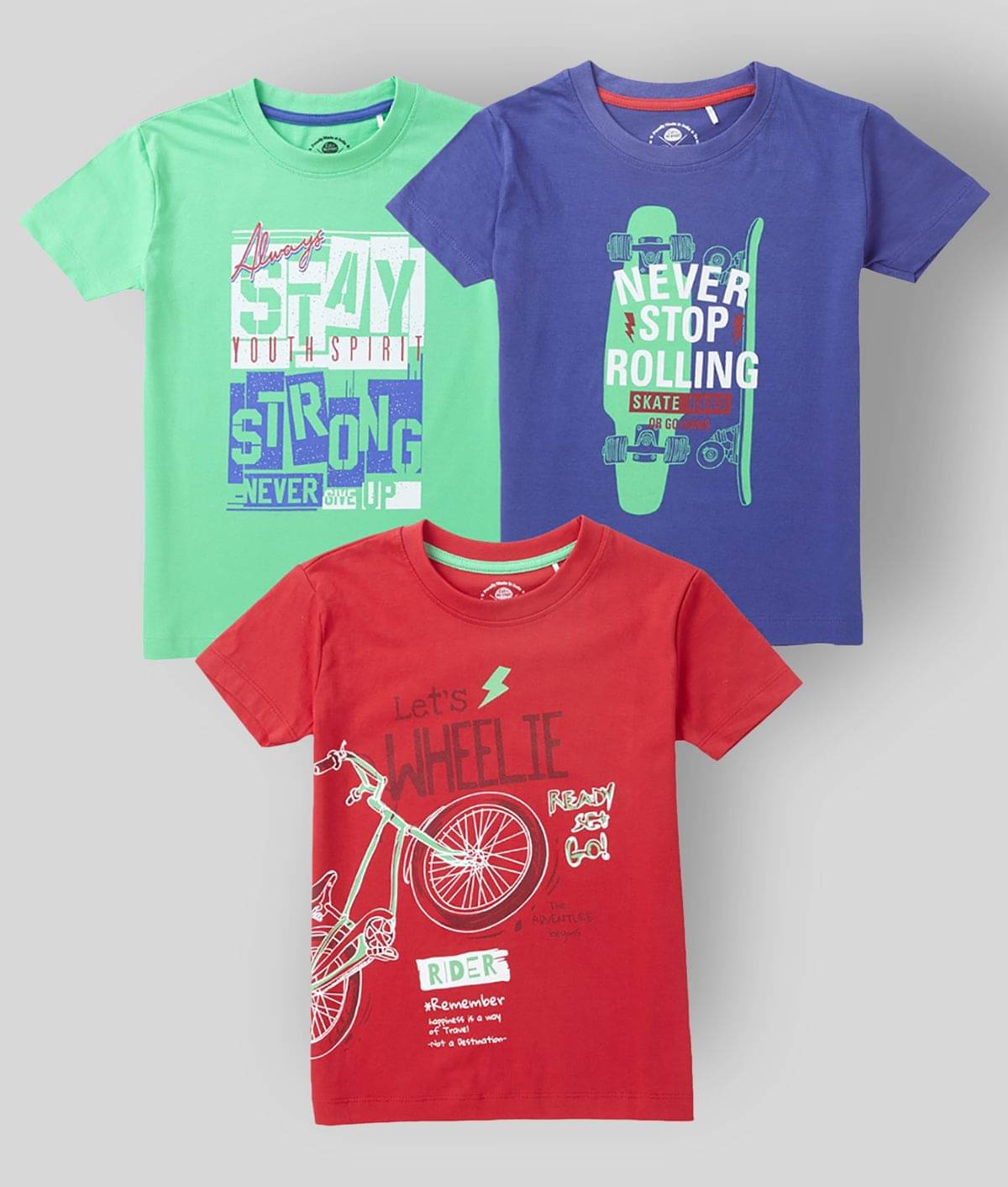     			Cub Mcpaws Pack of 3 Boys Cotton T-Shirt ( Multi Color )