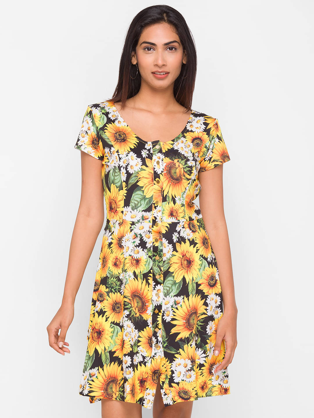     			Globus - Black Polyester Women's Fit And Flare Dress ( Pack of 1 )