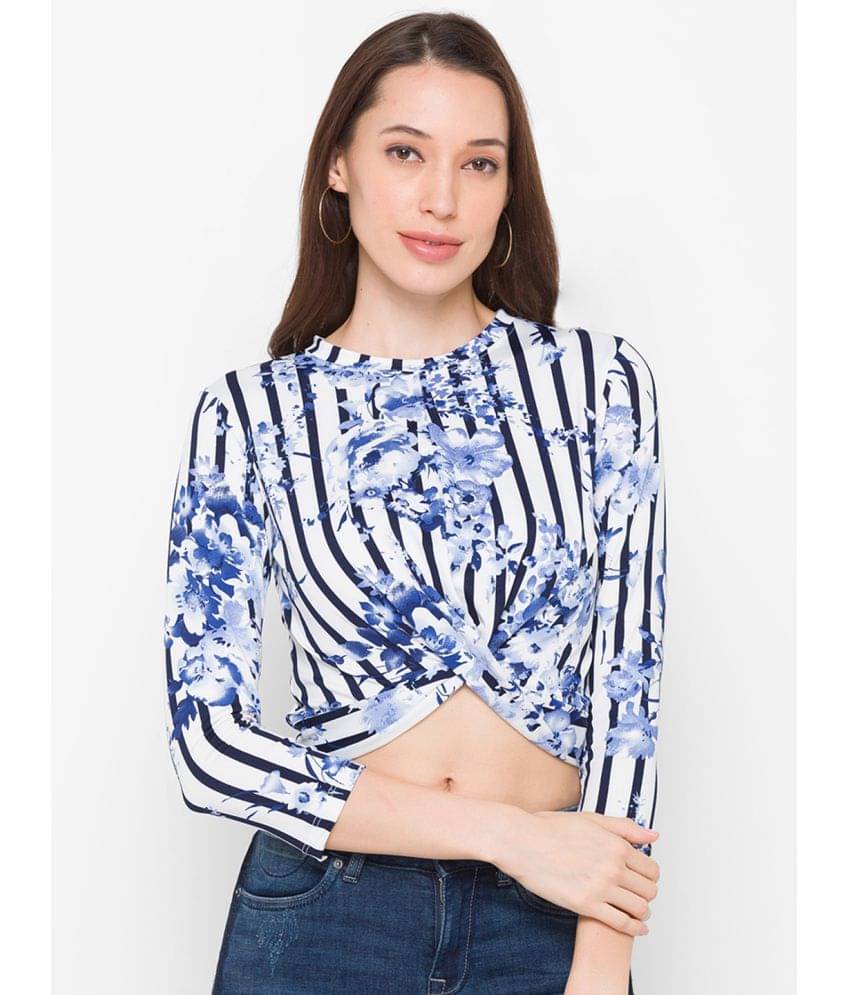 Globus - Blue Cotton Blend Women's Blouson ( Pack of 1 )     			Globus - Blue Cotton Blend Women's Blouson ( Pack of 1 )