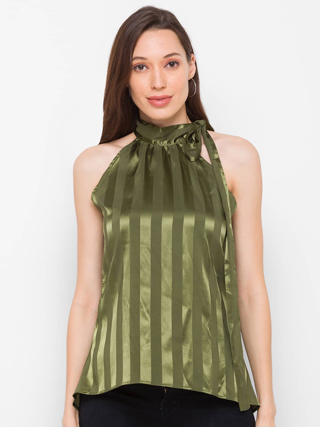Globus - Olive Polyester Women's Regular Top ( Pack of 1 ) Globus - Olive Polyester Women's Regular Top ( Pack of 1 )