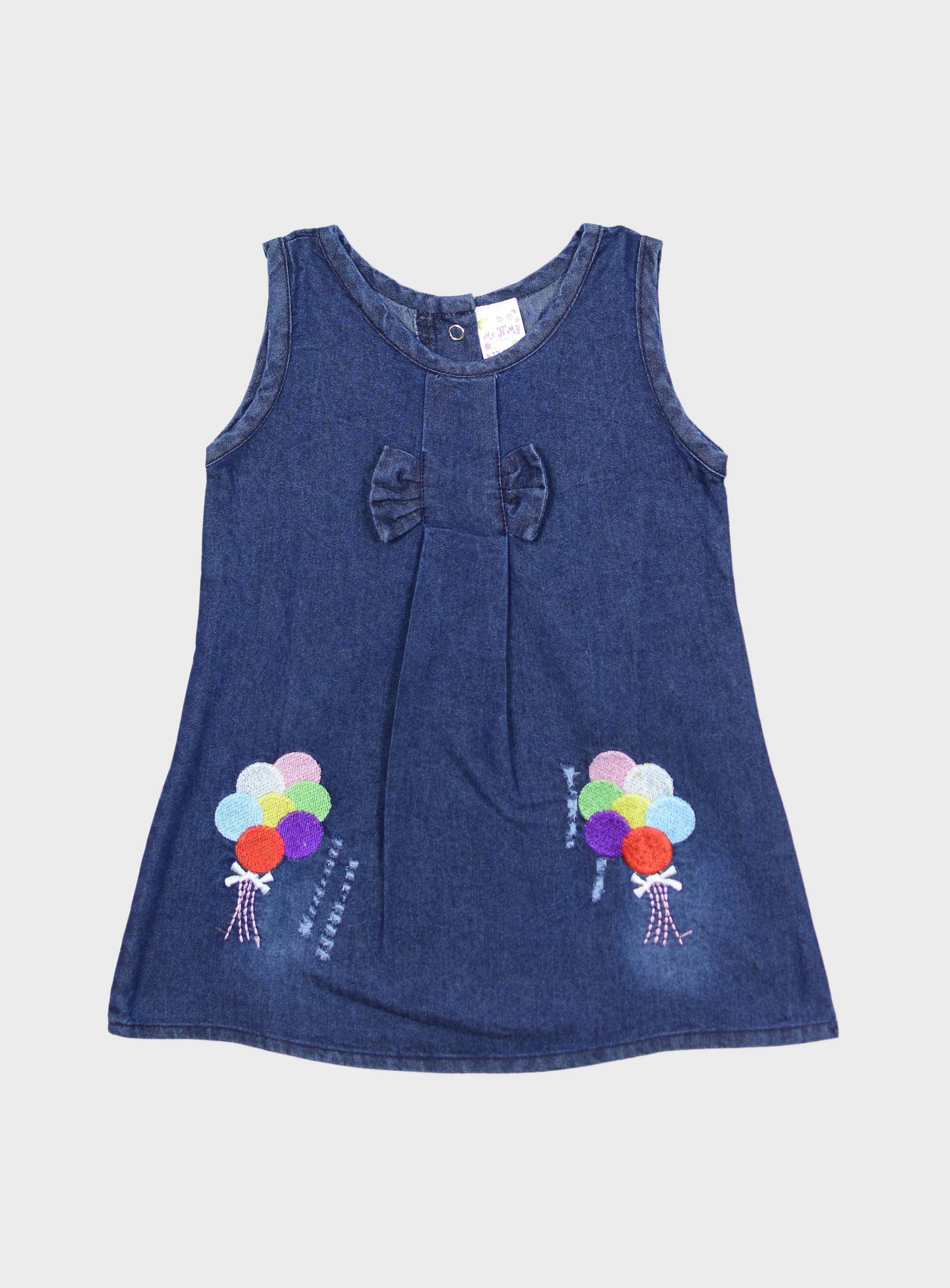     			Me N My CLOSET Pack of 1 Baby Girls Denim Frock ( Blue )