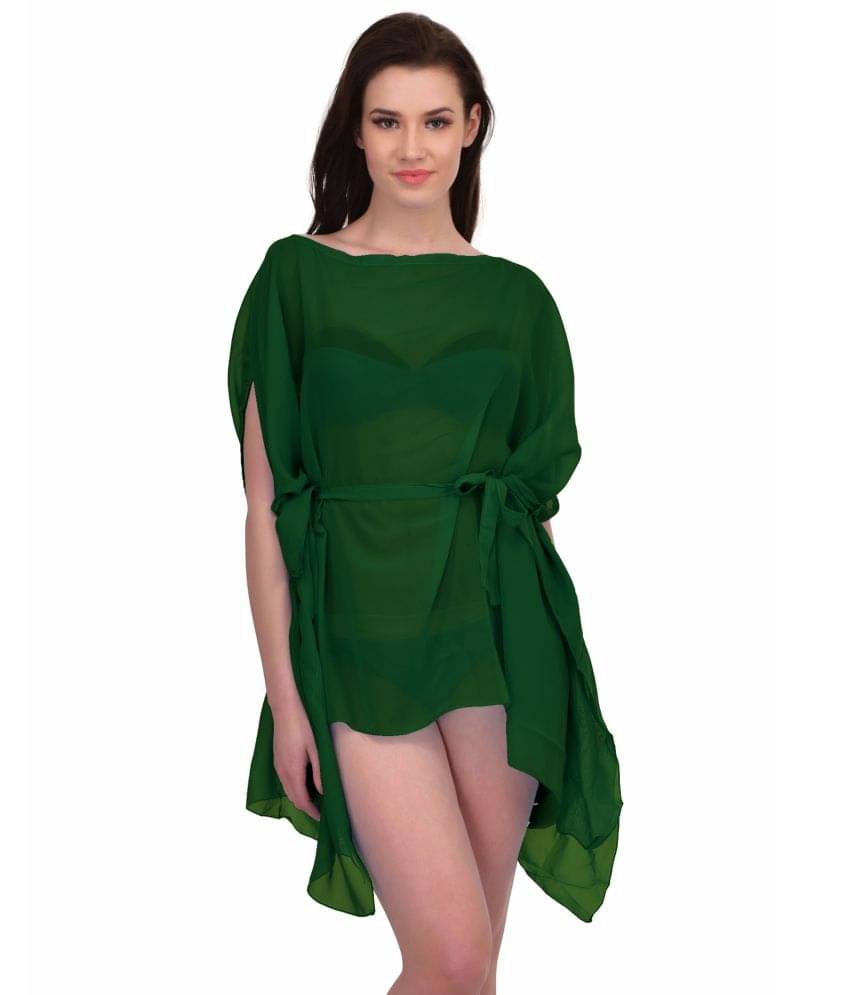 N-Gal Georgette Green Cover ups -     			N-Gal Georgette Green Cover ups -