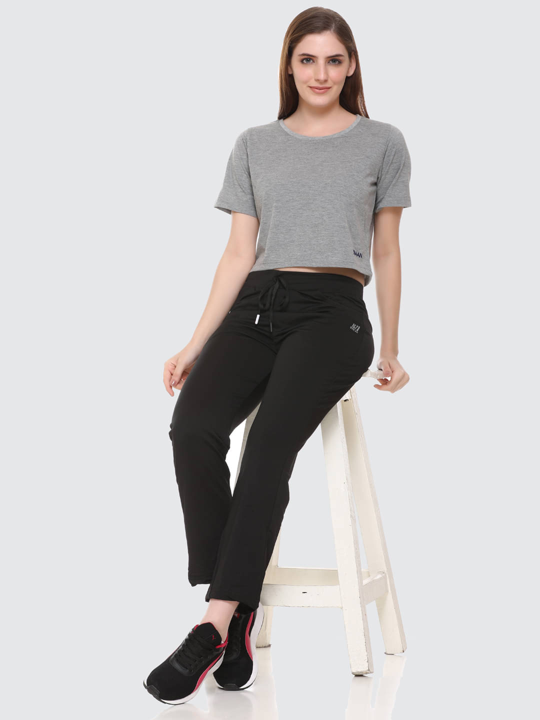     			OBAAN Women's Cotton Regular Top ( Grey )
