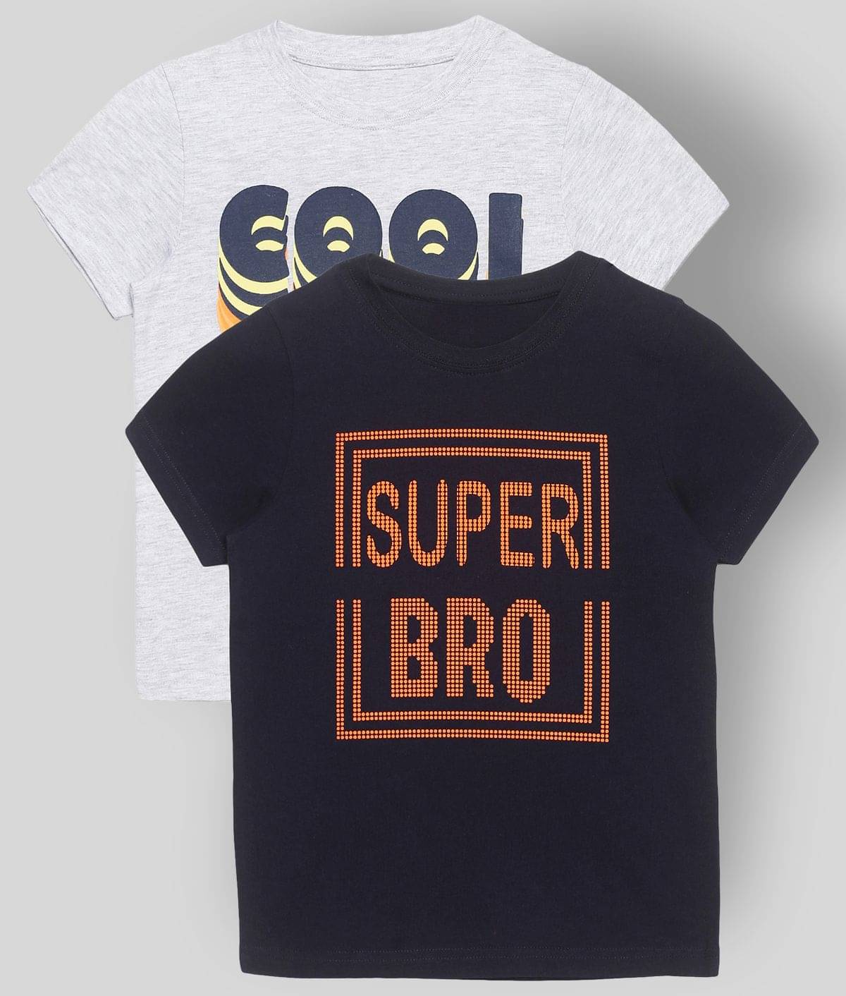     			PLUM TREE Pack of 2 Boys Cotton T-Shirt ( Navy )