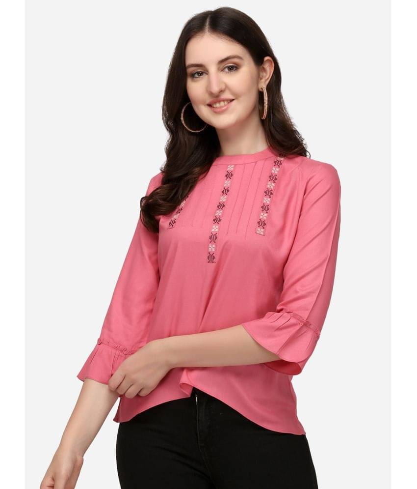     			Prettify Women's Rayon Regular Top ( Pink )