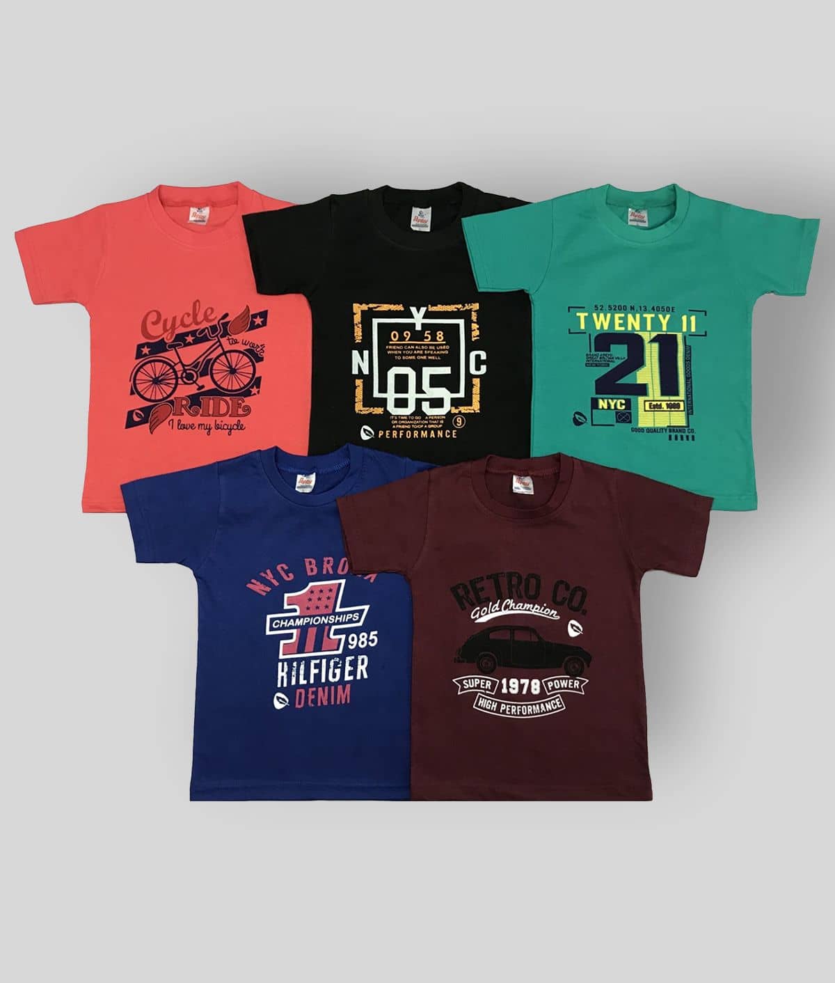 Soft Apparels Pack of 1 Boys Cotton T-Shirt ( Multi Color )