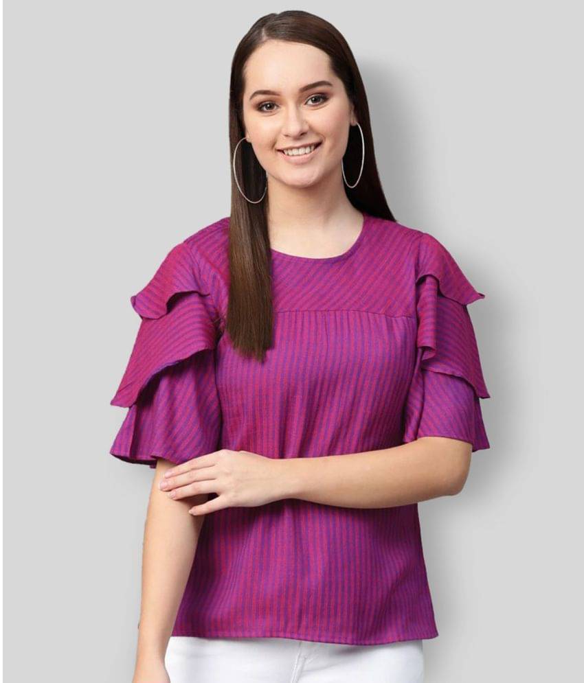     			Yash Gallery Purple Viscose Women's Regular Top ( Pack of 1 )
