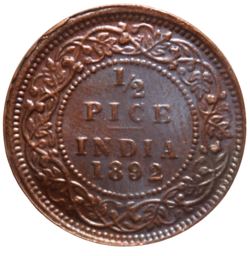     			newWay - 1/2 Pice (1892) 1 Numismatic Coins