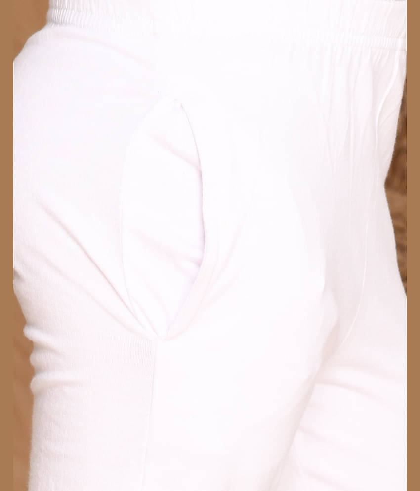 Kids Cave Pack of 1 Girls Cotton Capris ( White )