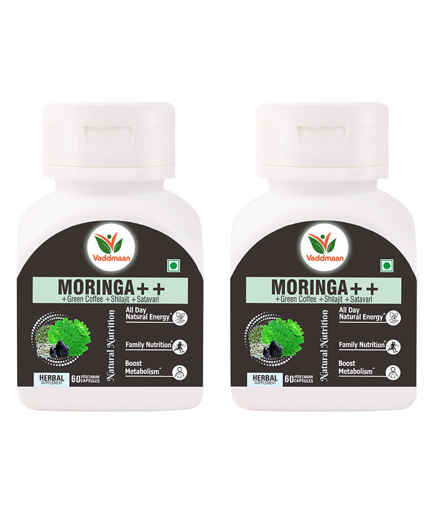 Vaddmaan Moringa++ 60 Capsules, Pack of 2 | Family Nutrition | Herbal | Minerals | Energy Revitalise | Superfood Vaddmaan Moringa++ 60 Capsules, Pack of 2 | Family Nutrition | Herbal | Minerals | Energy Revitalise | Superfood