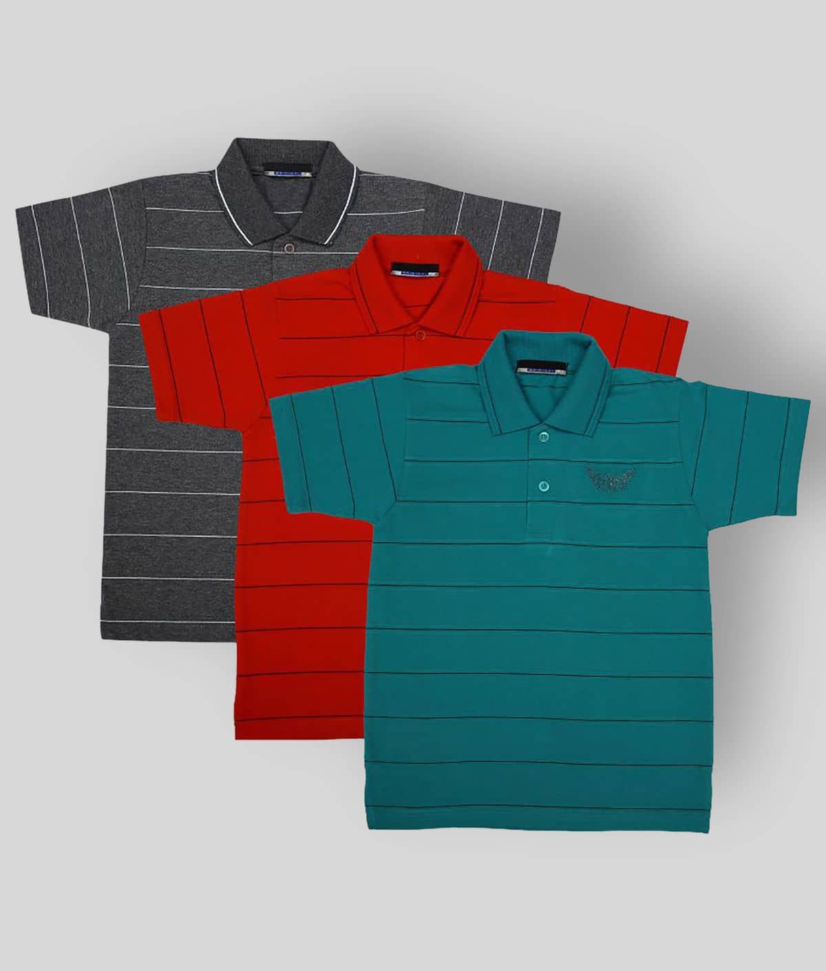 NEUVIN Pack of 1 Boys Cotton Polo T-Shirt ( Multi Color )