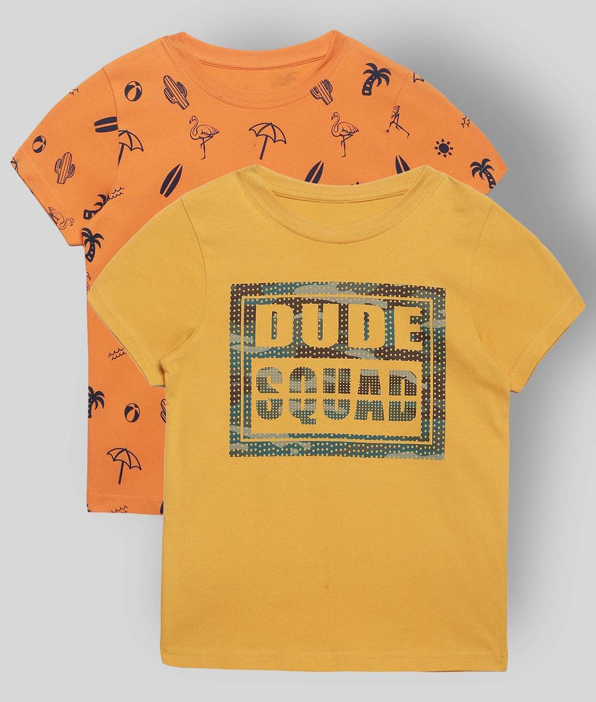     			PLUM TREE Pack of 1 Boys Cotton T-Shirt ( Gold )