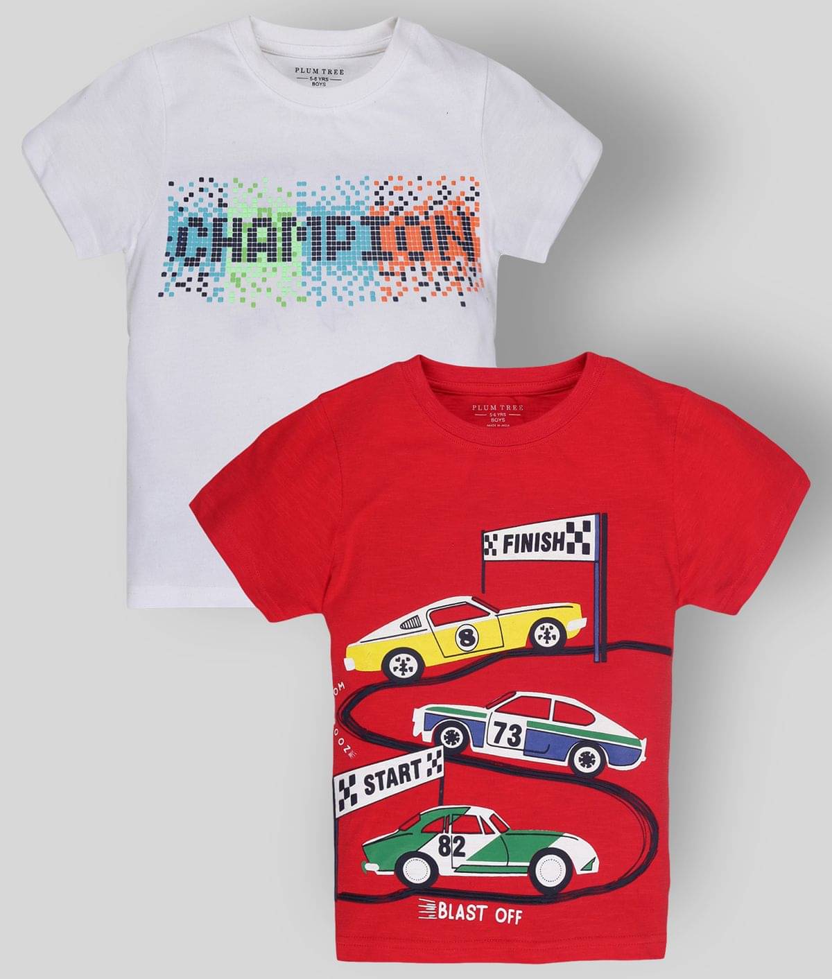     			PLUM TREE Pack of 1 Boys Cotton T-Shirt ( Red )