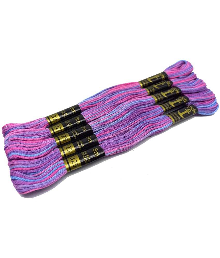     			PRANSUNITA Anchor Stranded Multi Shaded - 6 Strand Cross-Stitch Hand Embroidery Stranded Multicolor Cotton Craft Sewing Floss Thread, Pack of 5 pcs