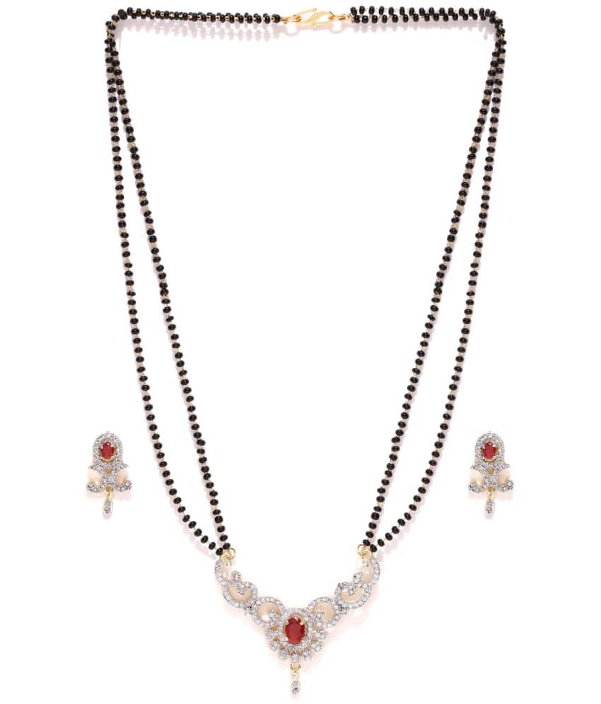 PUJVI - Silver Mangalsutra Set ( Pack of 1 )