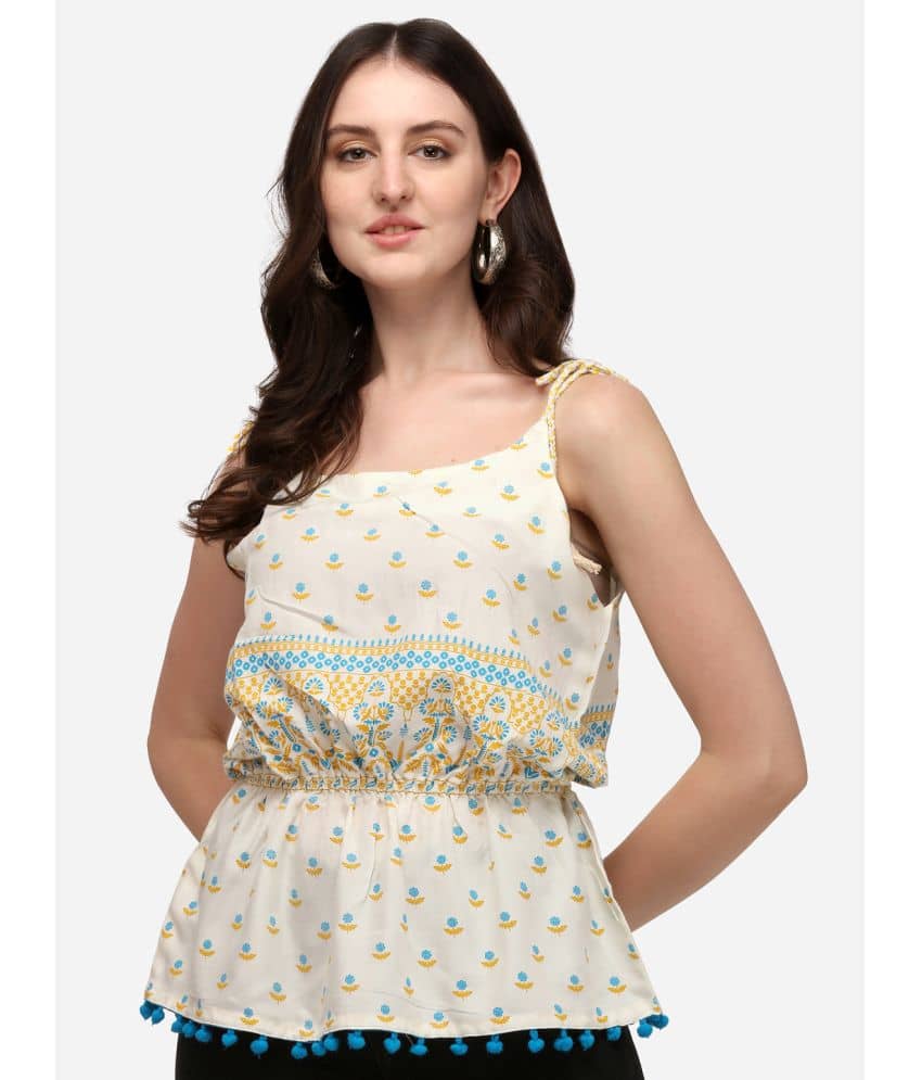 Prettify - Off White Rayon Women's Peplum Top ( Pack of 1 )