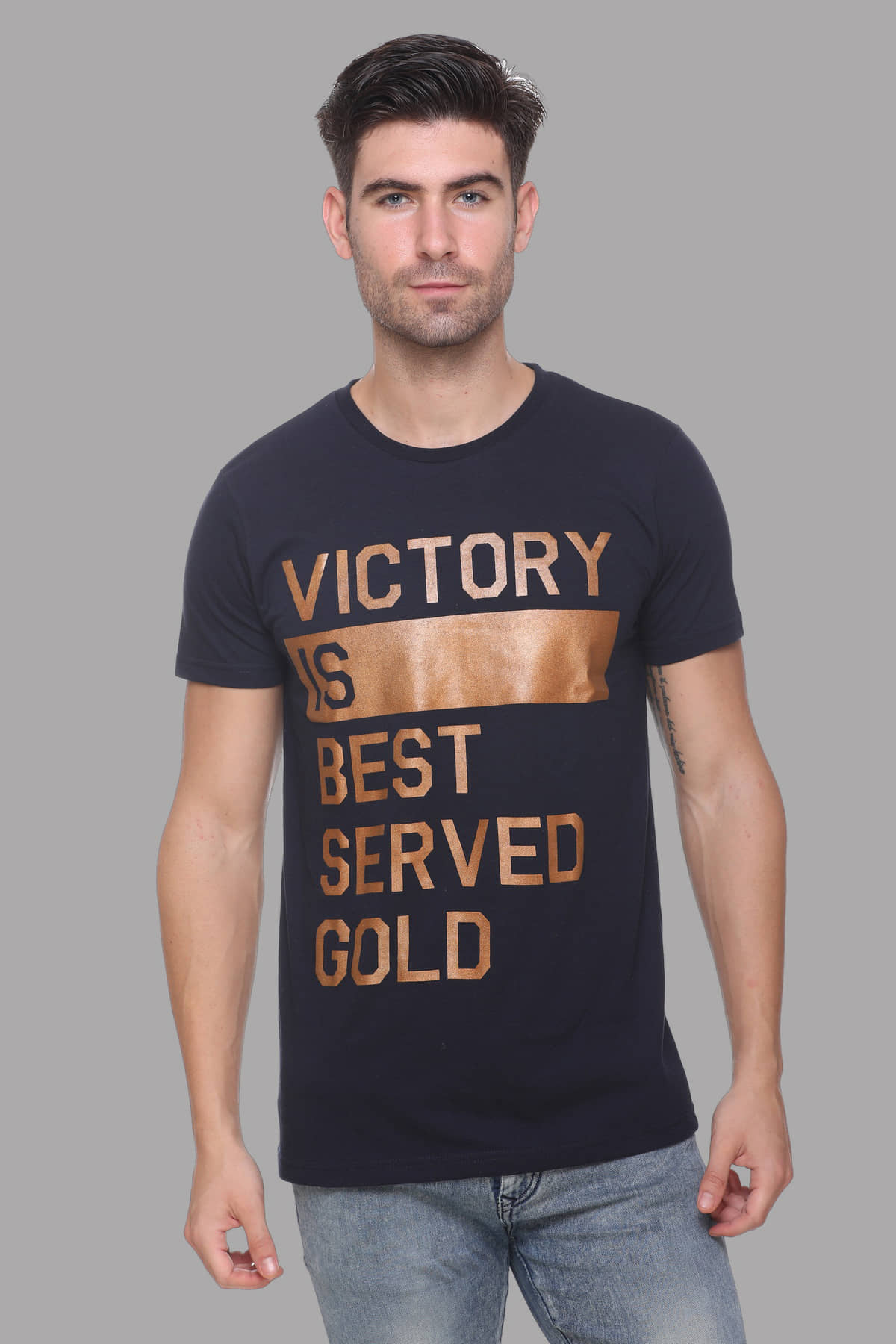 RF RAVES - Blue Cotton Blend Regular Fit Men's T-Shirt ( Pack of 1 )