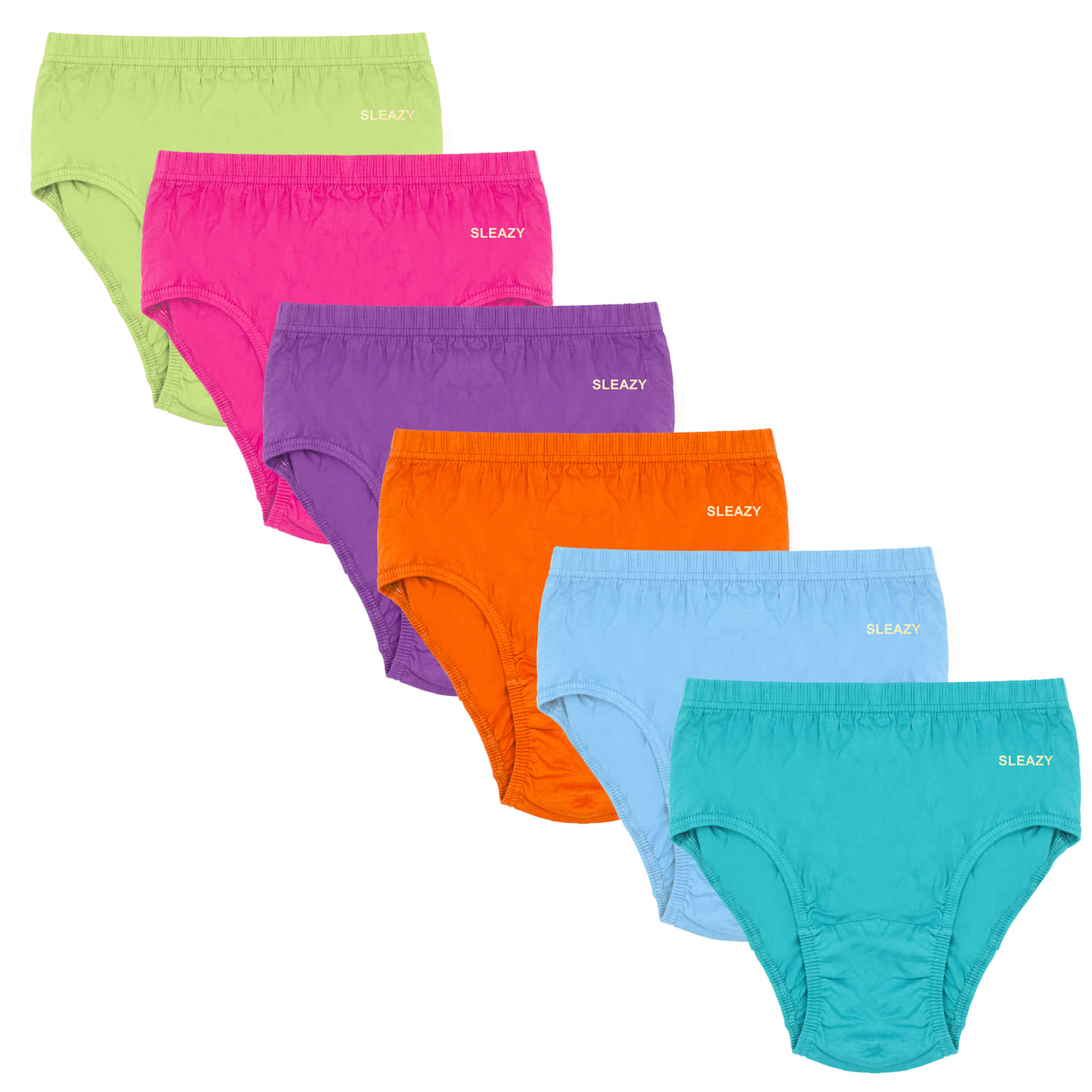Sleazy Pack of 6 Cotton Solid Women's Briefs ( Multi Color )