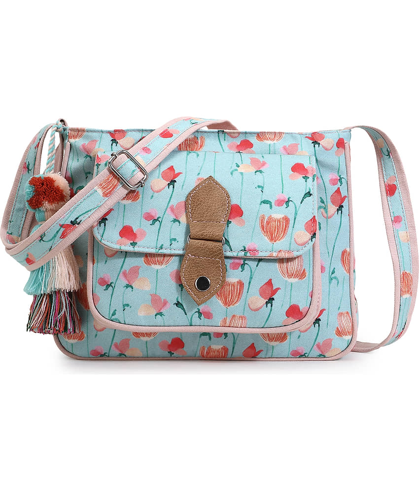 Anekaant Green Cotton Sling Bag - Handbags | Buy online on ZillyBuy