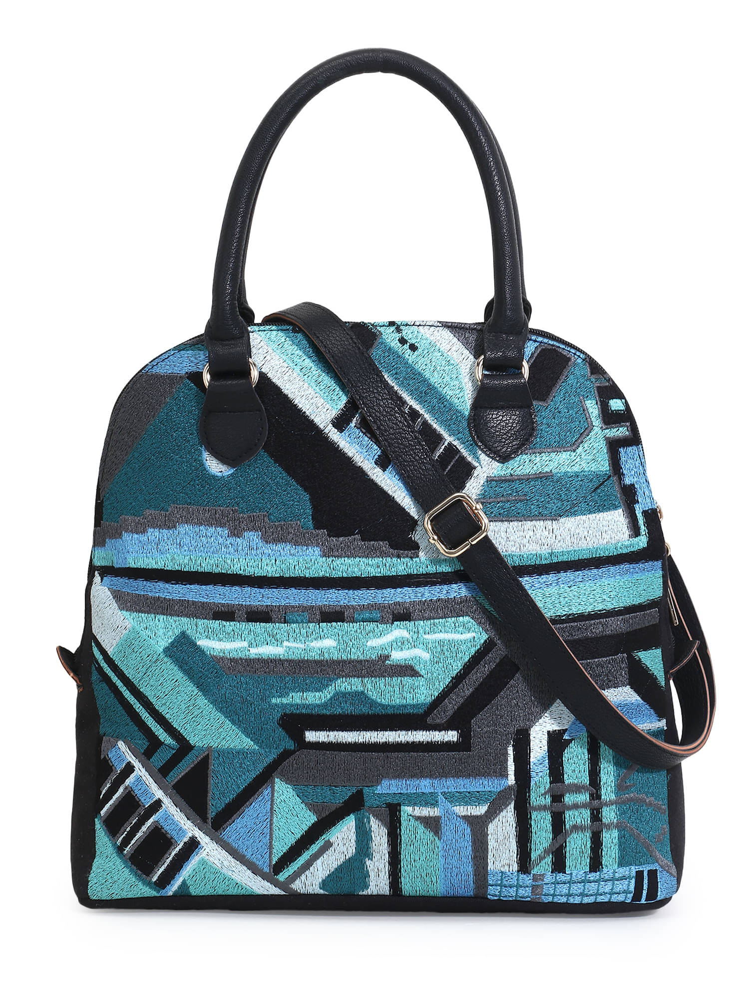     			Anekaant Turquoise Canvas Tote Bag