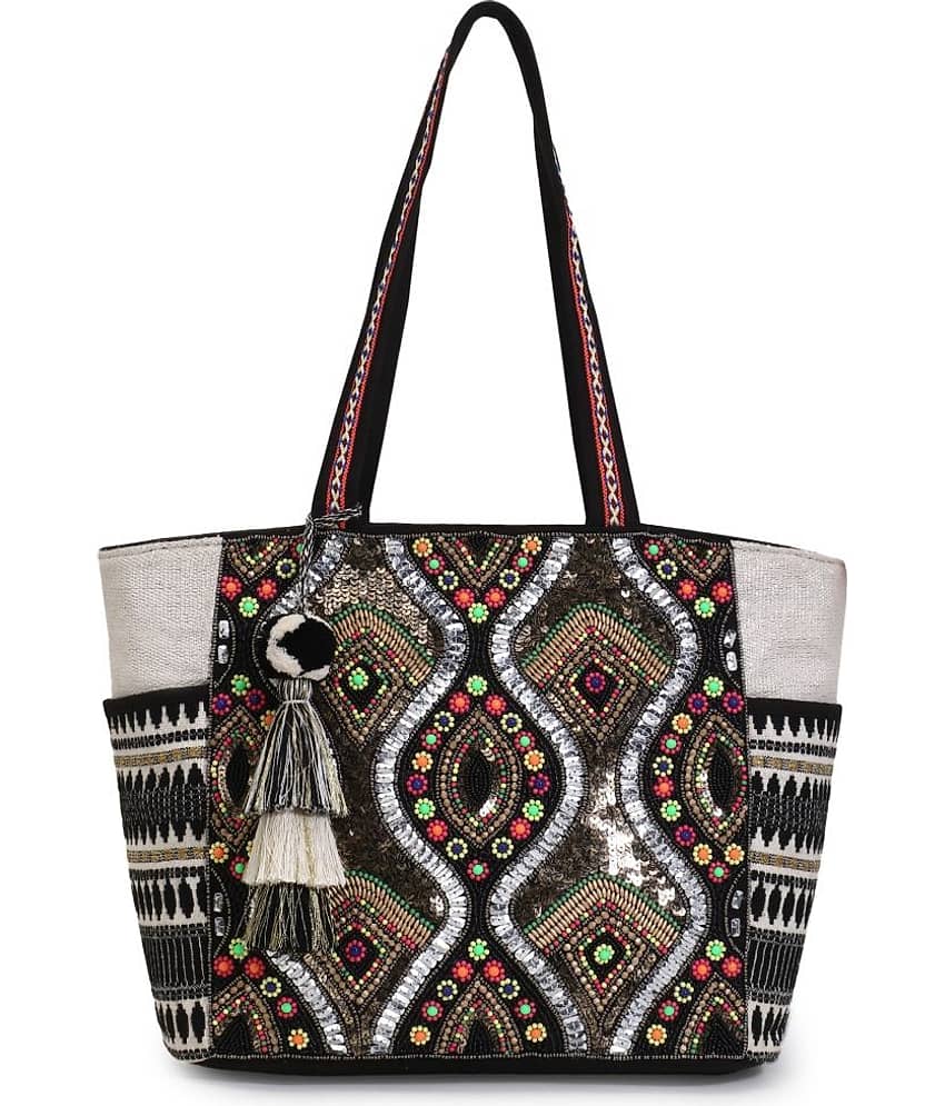 Anekaant White Canvas Tote Bag - Handbags | Buy online on ZillyBuy