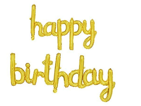     			Blooms Mall Cursive Foil Letters  happy birthday Foil Balloon (Golden)