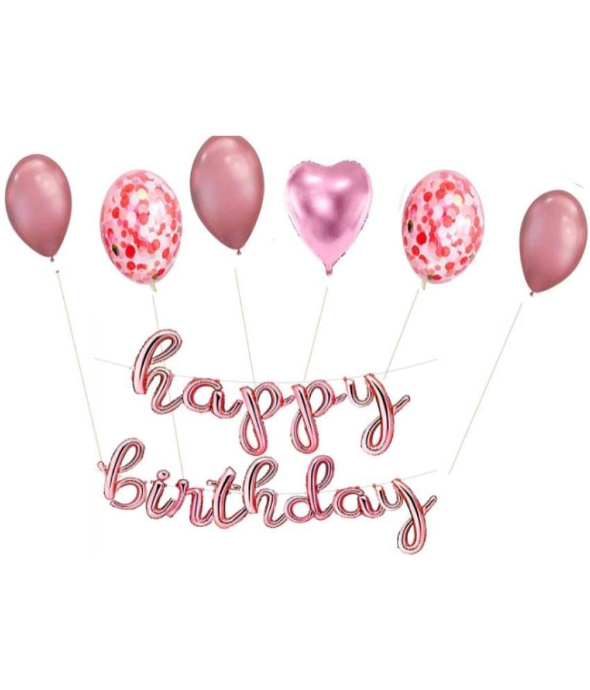     			Blooms Mall Cursive GOLD  Happy Birthday Foil Balloons + 3   GOLD Chrome BALLOON  + 2  GOLD Confetti + 1  GOLD Heart Foil Balloons for Birthday Decorations (Cursive HBD GOLD