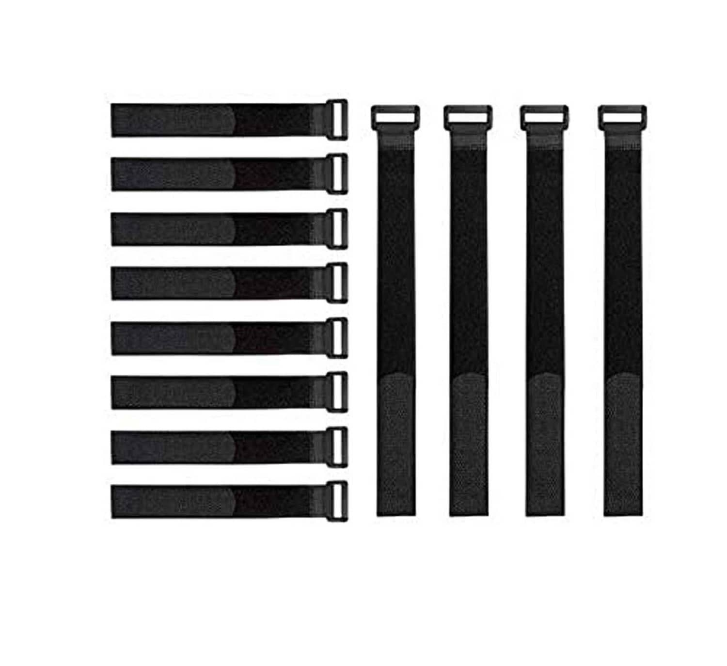 Cable Straps & Cable Ties, 15 inches, Adjustable Multipurpose Hook and Loop Securing Straps for Wire Tie Curtain Marker Straps Belts Holders, Pack of 12 (Black) - Stationery | Buy online on ZillyBuy