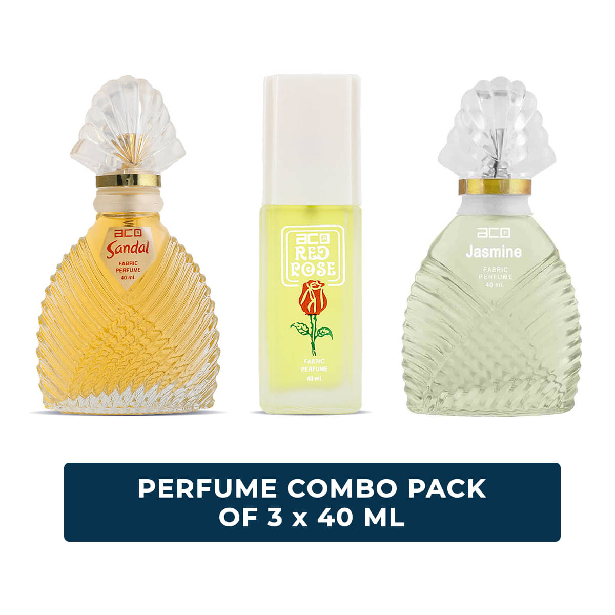     			Aco Set of 3 Perfume, Sandal, Red Rose & Jasmine For Men & Women, 40ml Each
