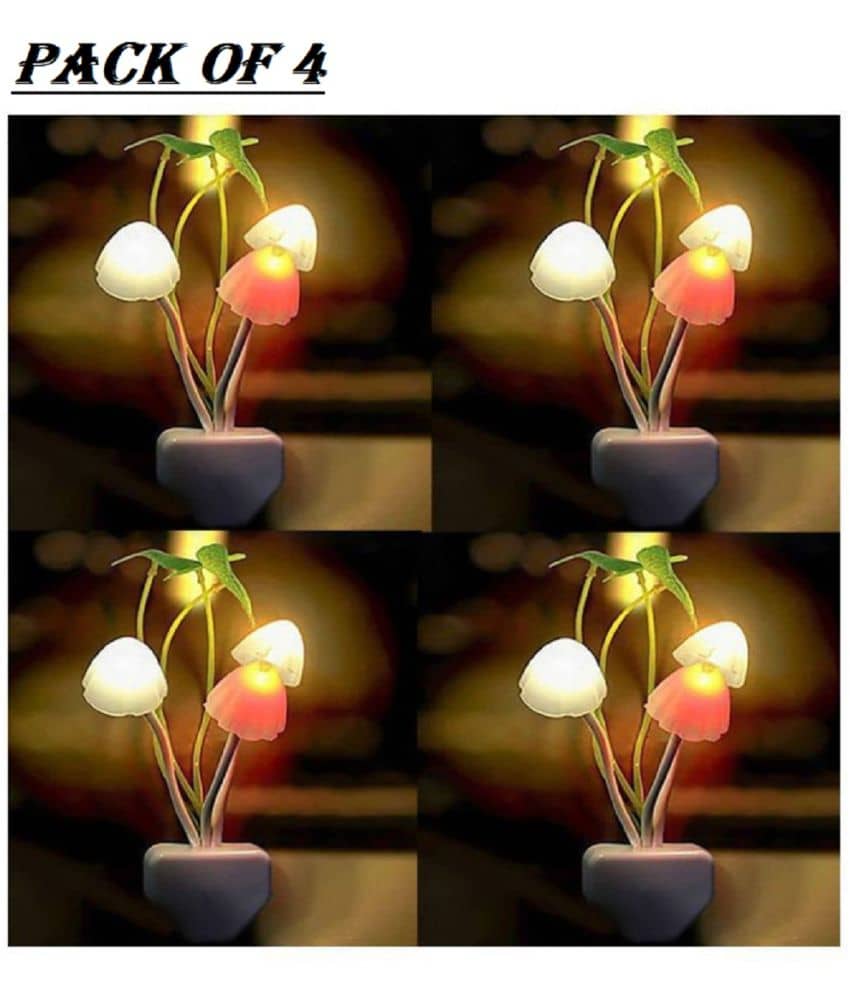 MCSMI Fancy Mushroom Shape Automatic Sensor LED Color Changing Light Night Lamp Multi - Pack of 1