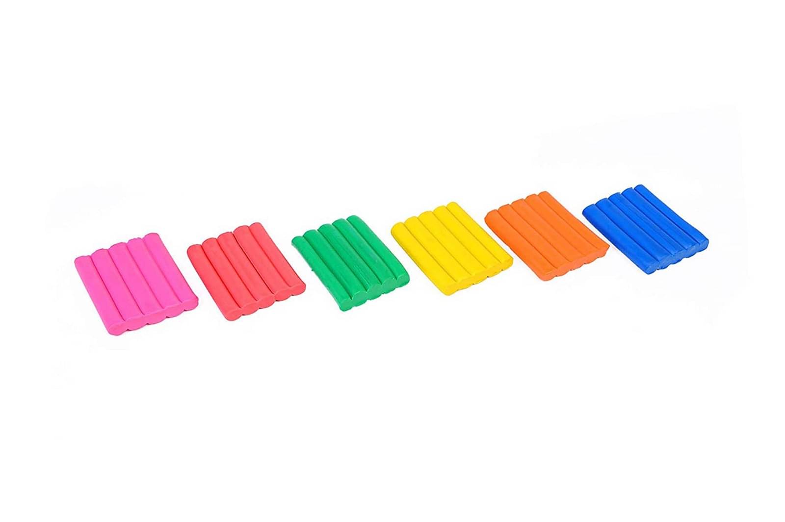     			Polymer Clay - Modelling Material - Make & Bake Clay.  Multicolored Set of 6, 20 GMS Each Piece,  Used for Clay Modelling,  Jewellery Making
