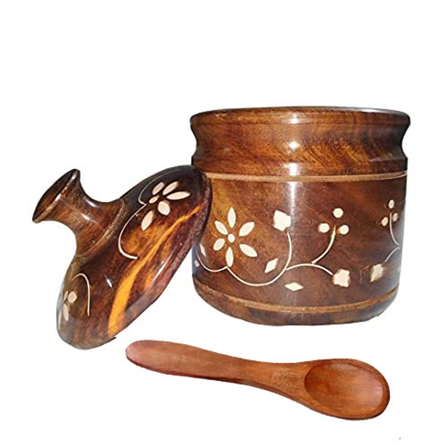     			SWH Wooden Tea/Coffee/Sugar Container Set of 1 300 mL