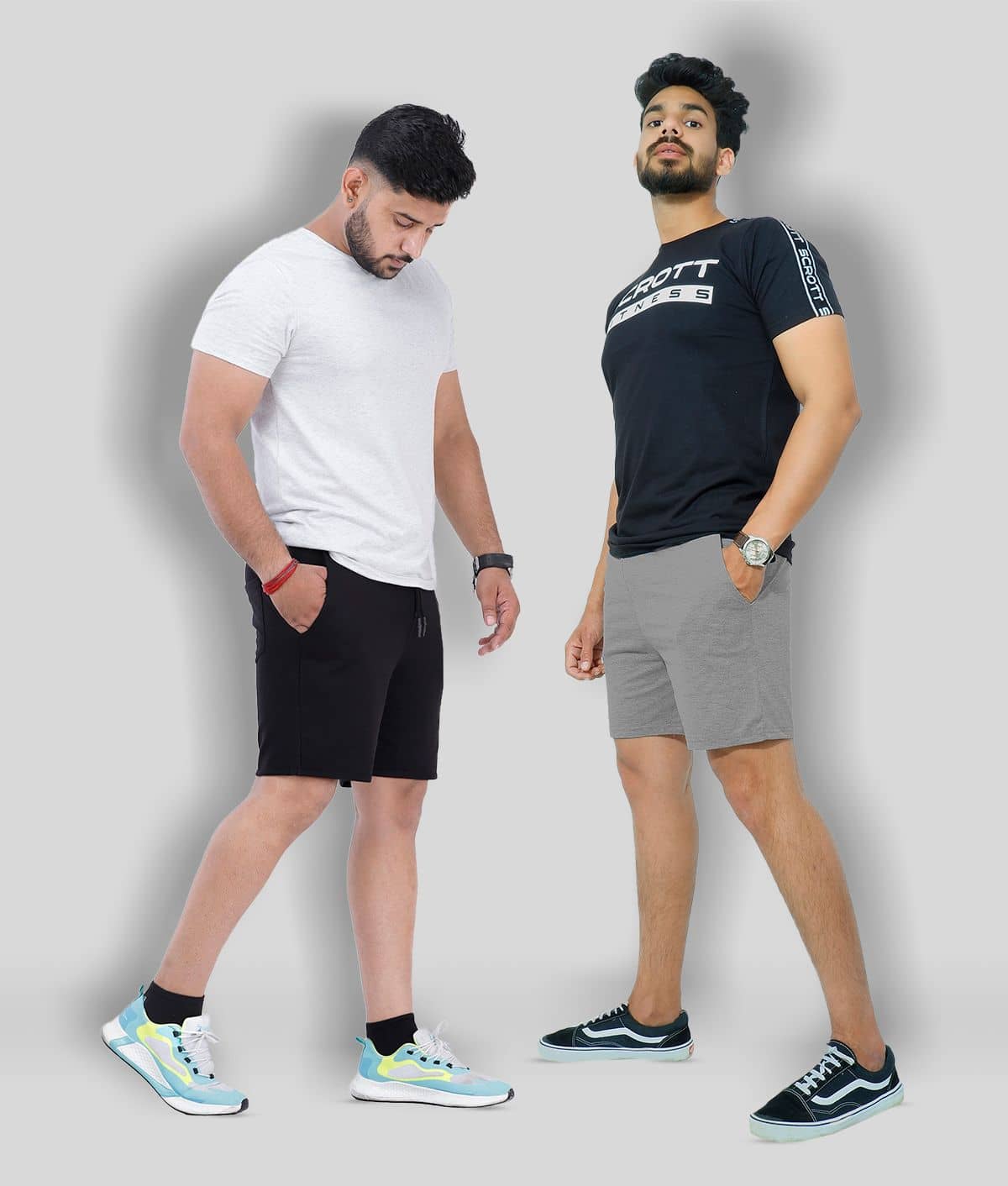 Scrott Fitness - Multi Cotton Men's Shorts ( Pack of 2 ) - Shorts | Buy online on ZillyBuy