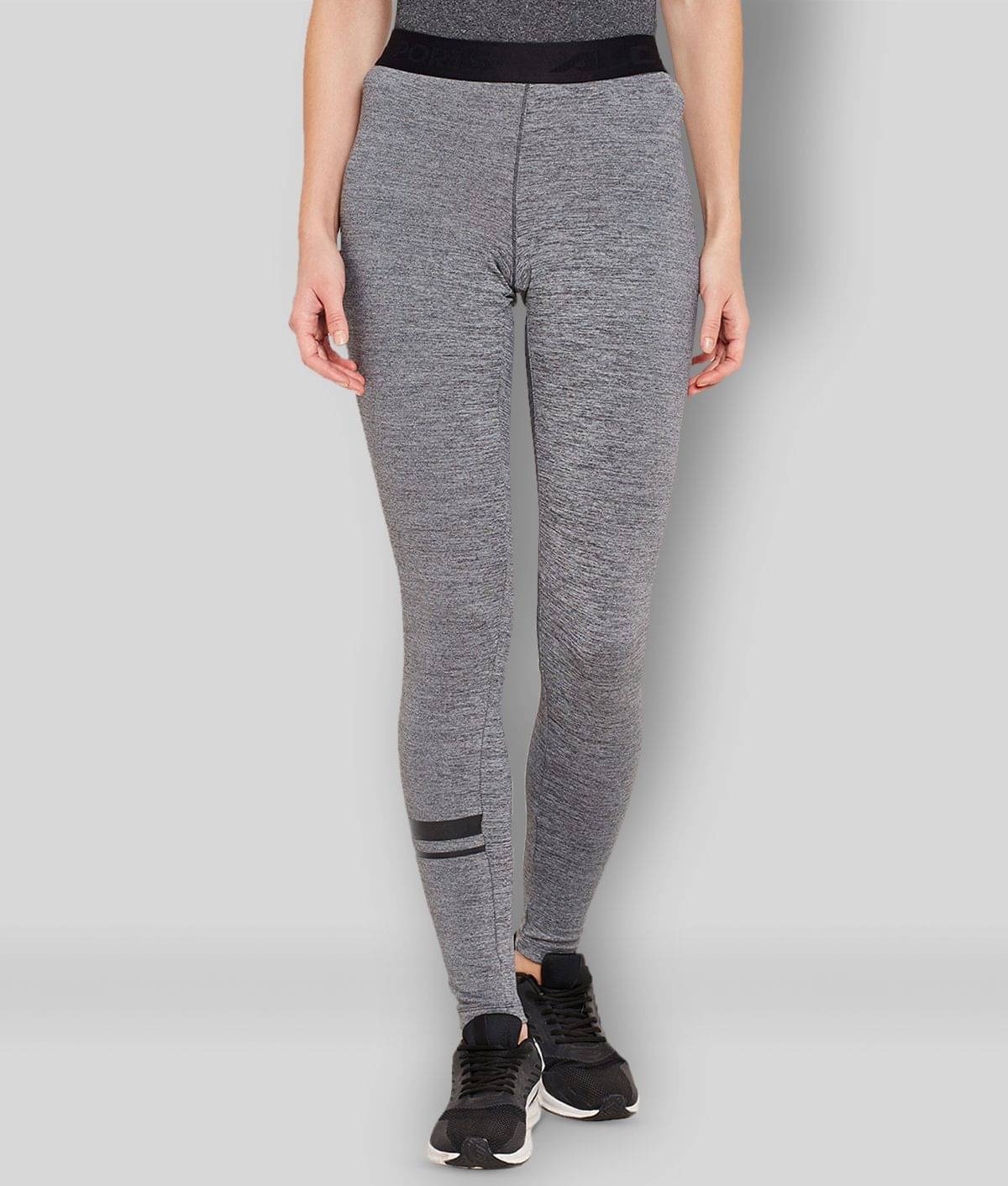     			Alcis - Grey Melange Polyester Women's Tights ( Pack of 1 )