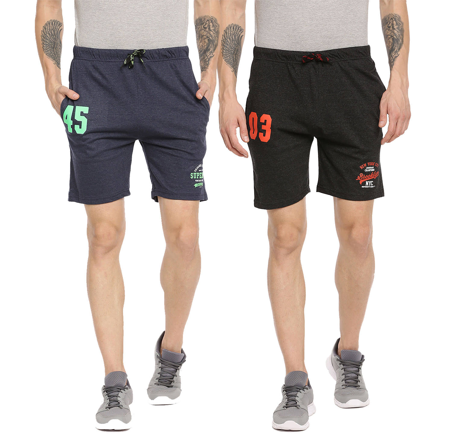 Ardeur - Cotton Blend Multi Men's Shorts ( Pack of 2 ) - Shorts | Buy online on ZillyBuy