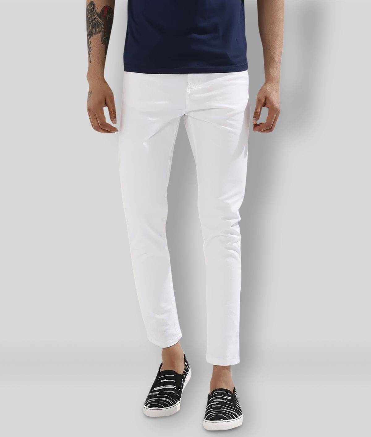     			Calcium - White Cotton Blend Skinny Fit Men's Jeans ( Pack of 1 )