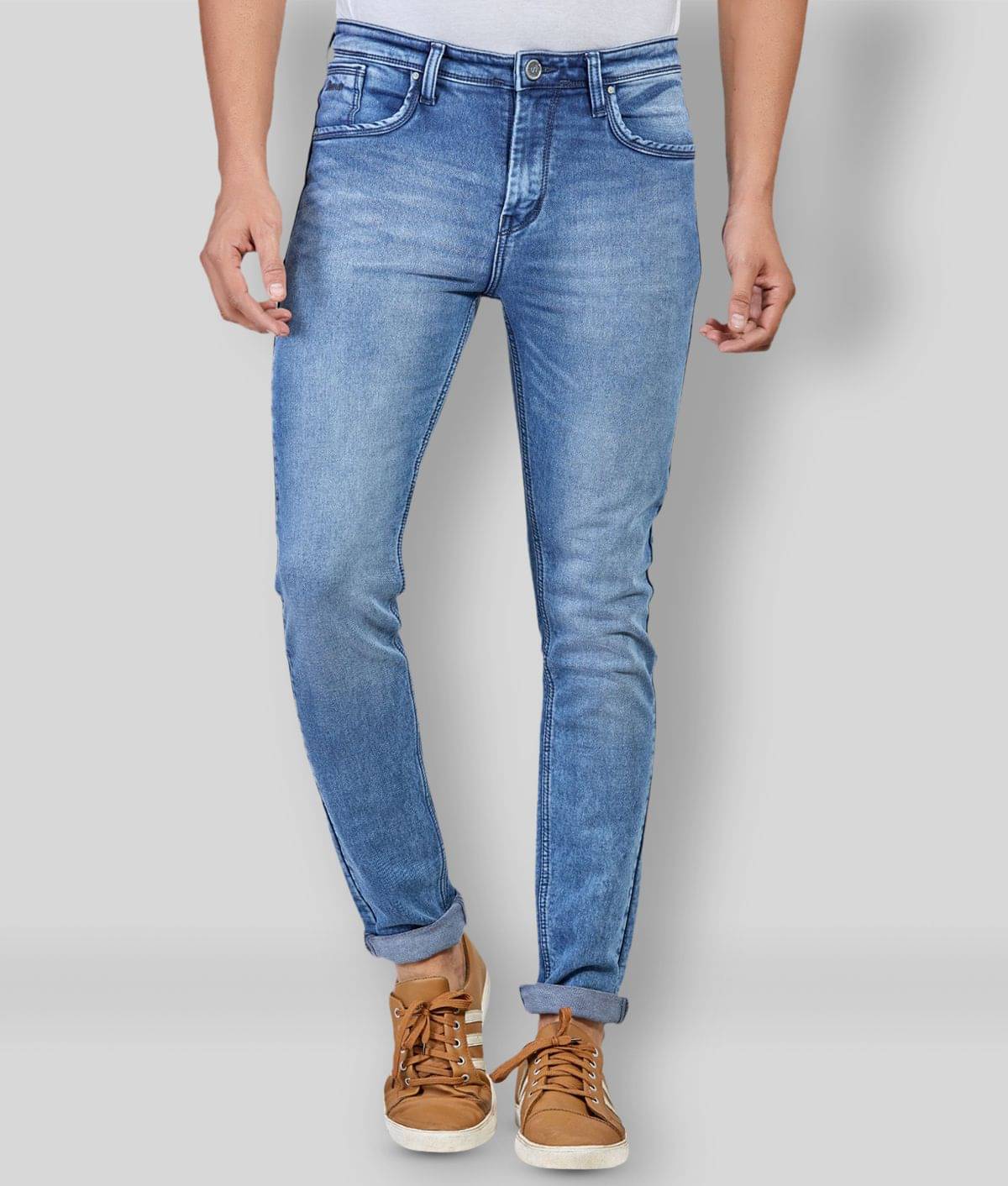 HJ HASASI - Blue 100% Cotton Regular Fit Men's Jeans ( ) HJ HASASI - Blue 100% Cotton Regular Fit Men's Jeans ( )
