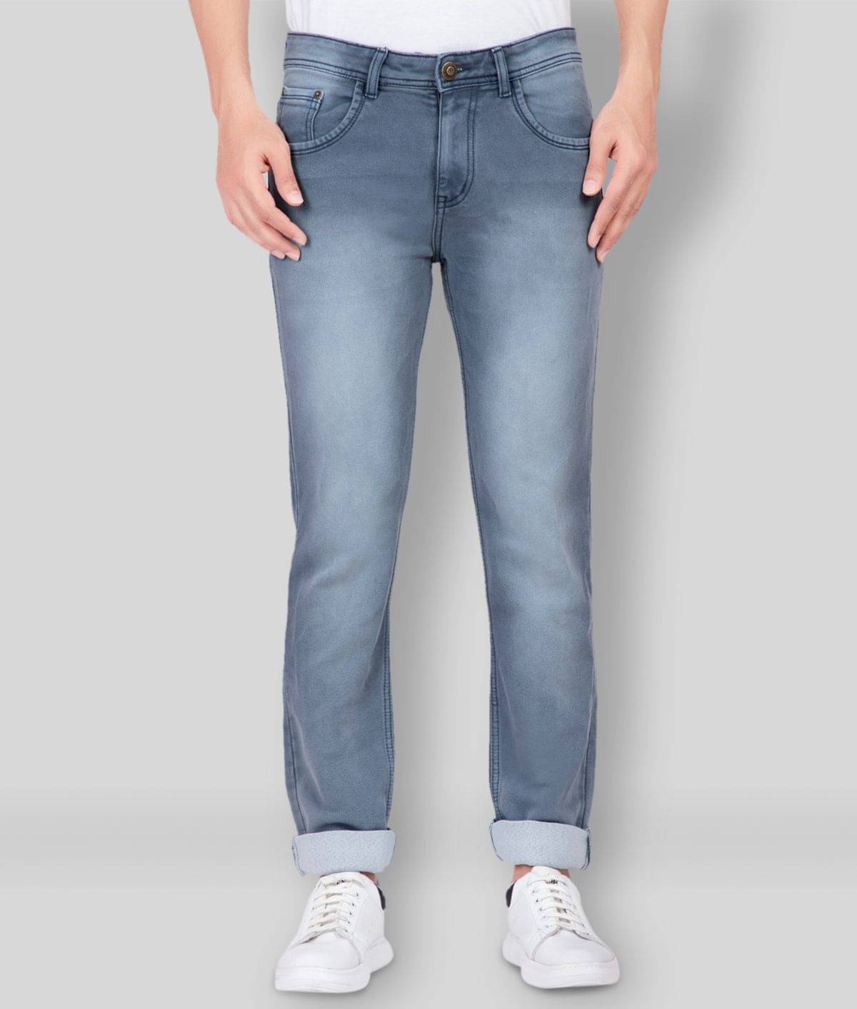 HJ HASASI - Grey 100% Cotton Regular Fit Men's Jeans ( Pack of 1 ) HJ HASASI - Grey 100% Cotton Regular Fit Men's Jeans ( Pack of 1 )