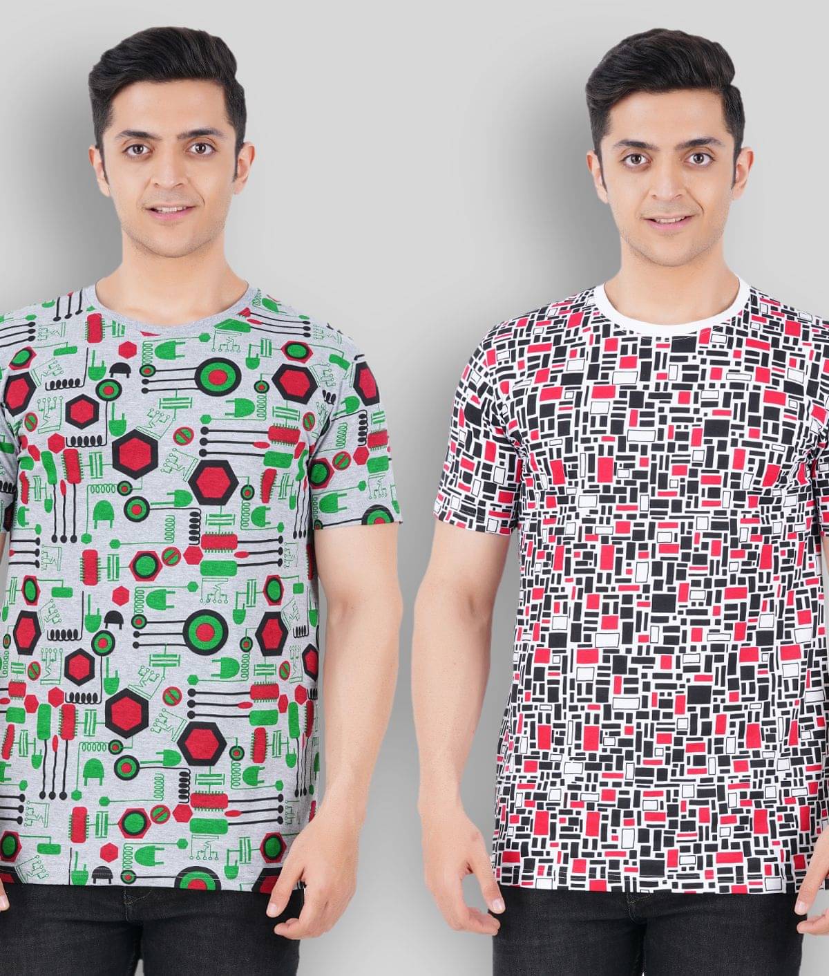 NOW OR NEVER Pack of 2 Cotton Blend Regular Fit Men's T-Shirt ( Red )     			NOW OR NEVER Pack of 2 Cotton Blend Regular Fit Men's T-Shirt ( Red )