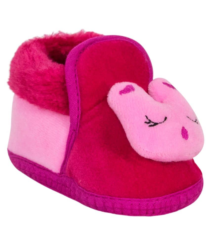 Neska Moda 6 to 12 Months Baby Boys & Girls Lion And Bunny/Rabbit Face Velvet Booties/Shoes (Rani,Pink) -BT803 - Casual Shoes | Buy online on ZillyBuy