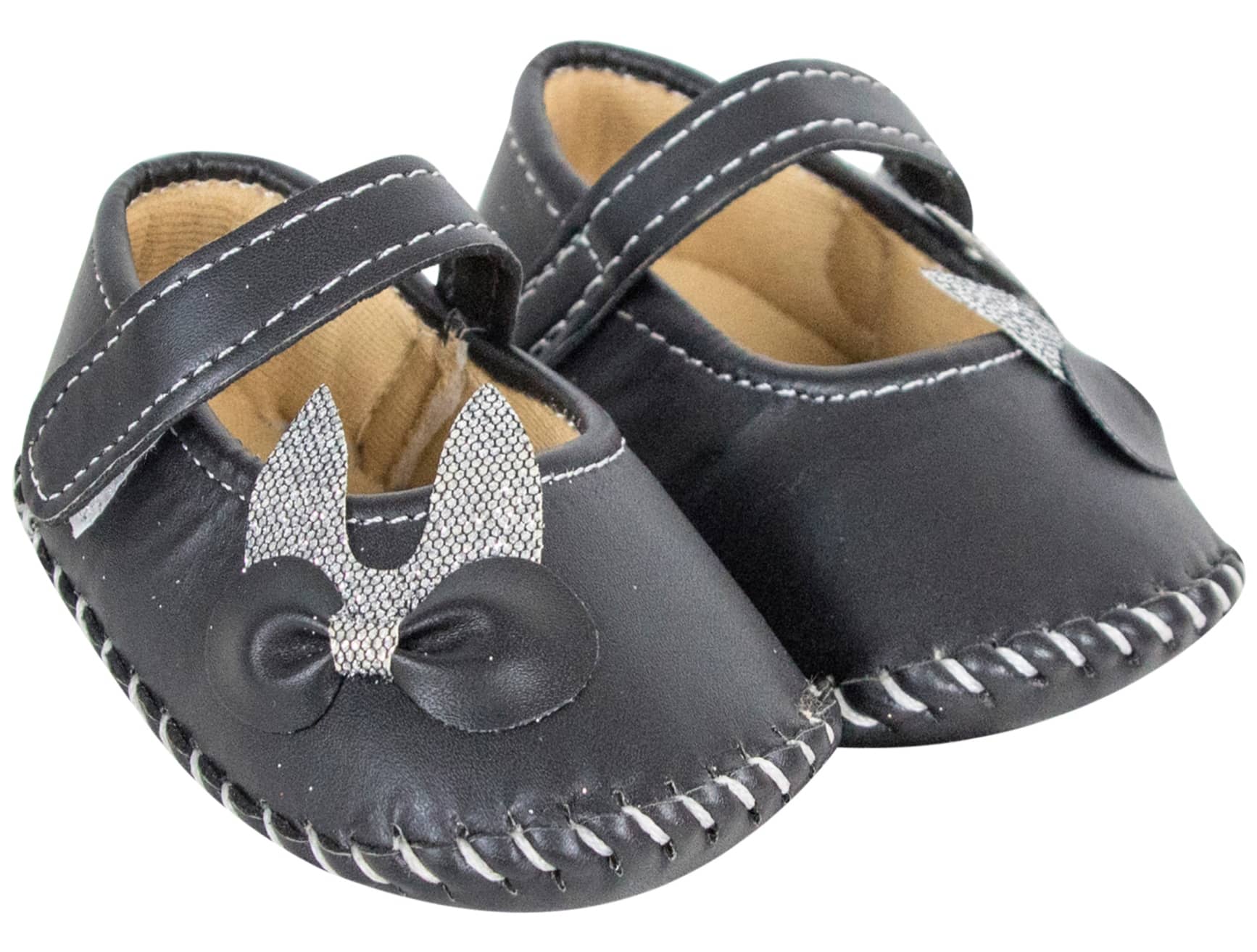 Neska Moda Baby Girls Synthetic Leather Hook & Loop Loafer Booties/Shoes For 6 To 12 Months (Black) - Casual Shoes | Buy online on ZillyBuy