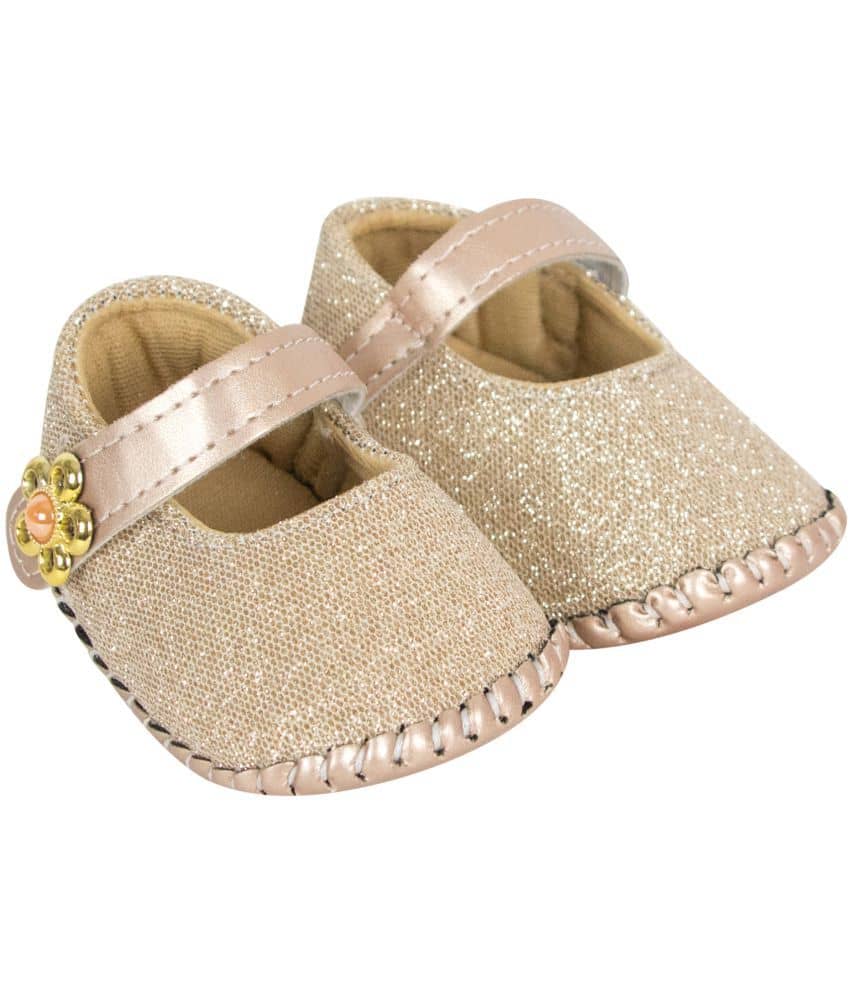 Neska Moda Baby Girls Synthetic Leather Hook & Loop Loafer Booties/Shoes For 6 To 12 Months (Gold) - Casual Shoes | Buy online on ZillyBuy