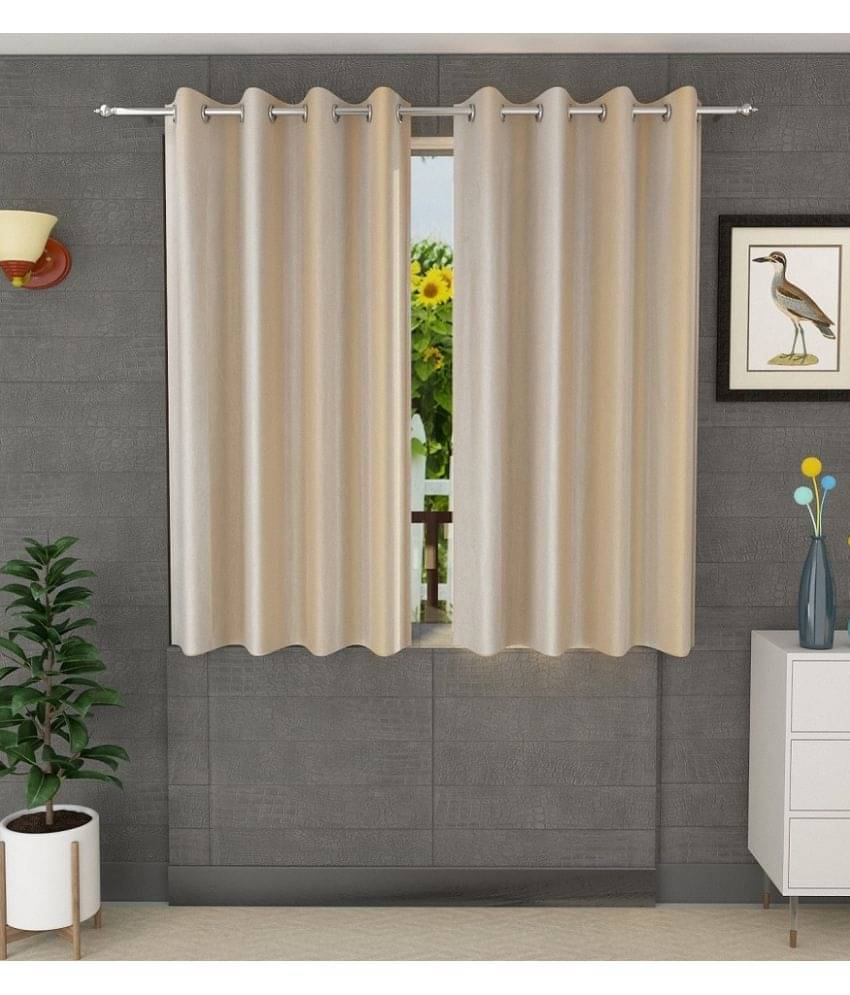 Panipat Textile Hub Solid Semi-Transparent Eyelet Door Curtain 7 ft Pack of 2 -Cream Panipat Textile Hub Solid Semi-Transparent Eyelet Door Curtain 7 ft Pack of 2 -Cream