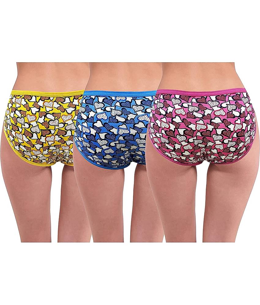 RC. ROYAL CLASS Pack of 3 Cotton Printed Women's Briefs ( Multi Color )