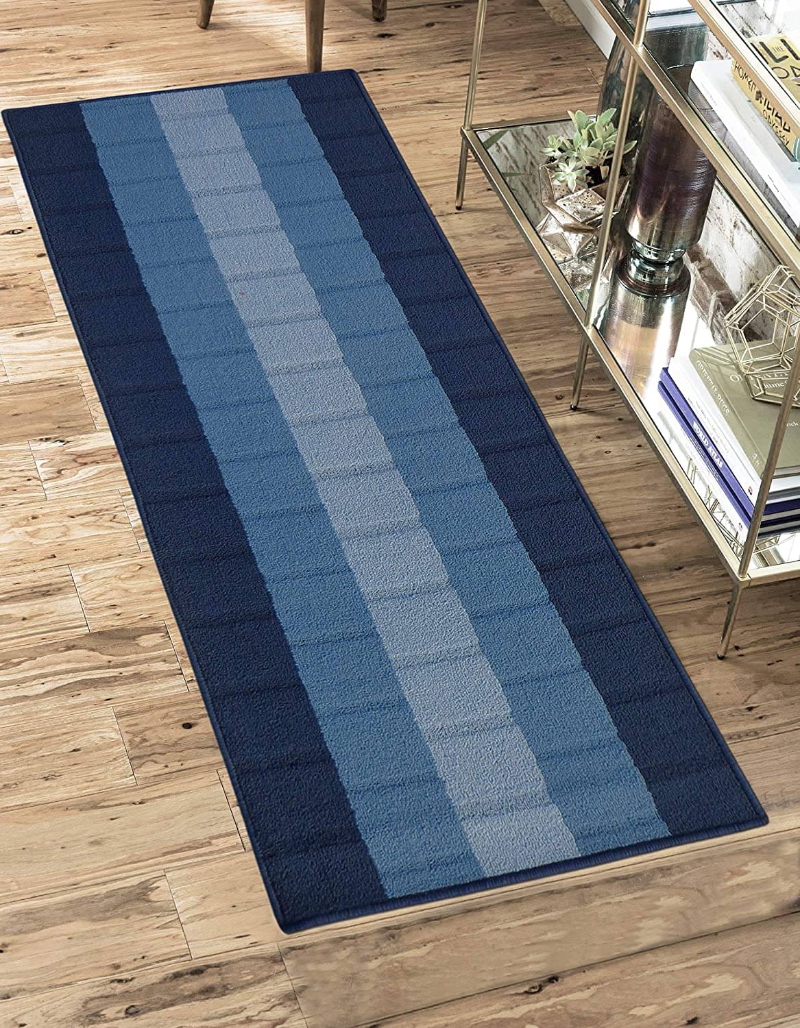     			Status Blue Polypropylene Carpet Abstract 2x5 Ft