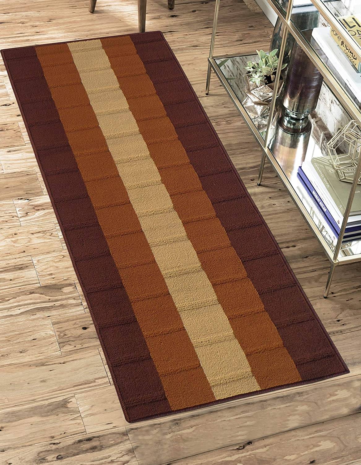     			Status Brown Polypropylene Carpet Abstract 2x5 Ft