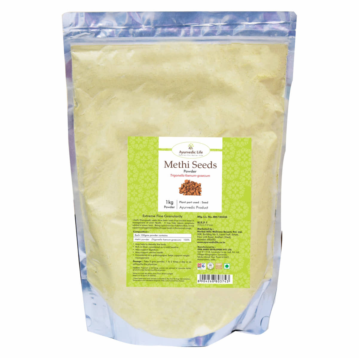 Ayurvedic Life Methi Seed Powder 1 Kg Pack of 1