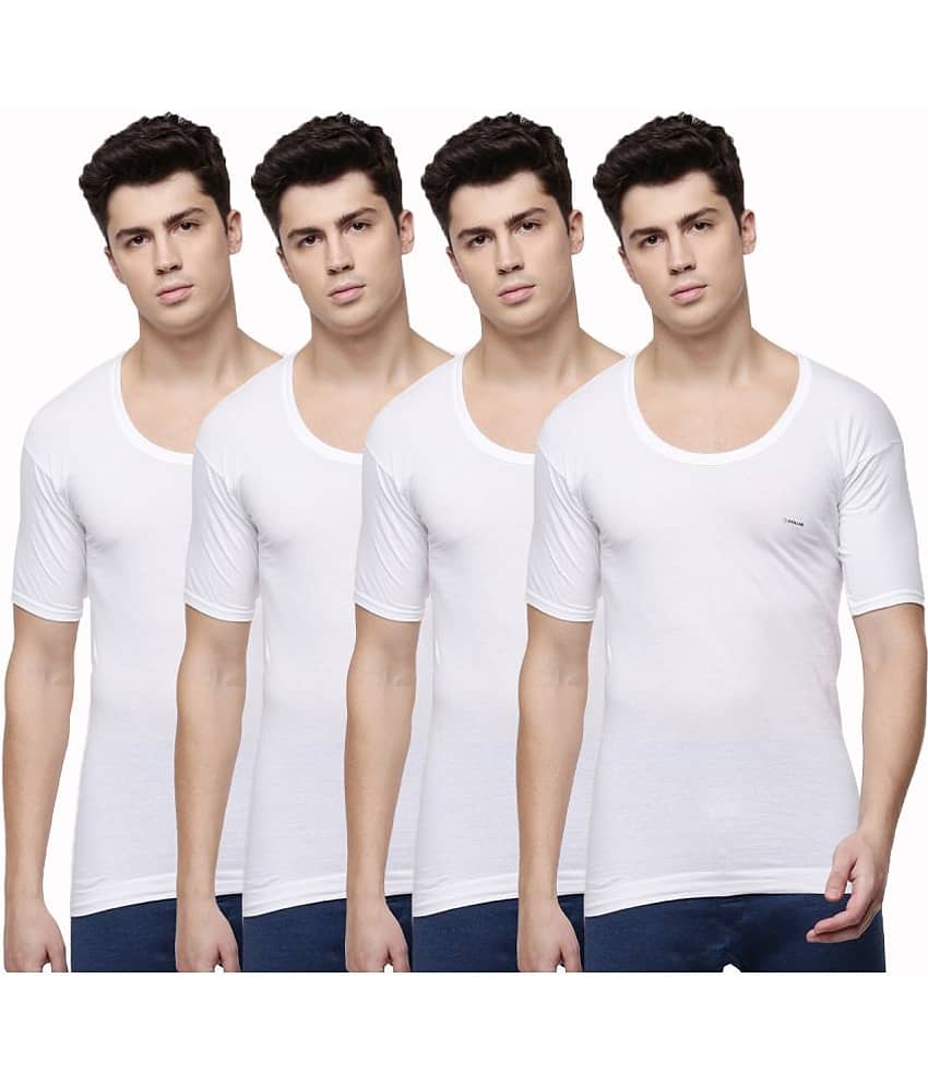 Dollar Bigboss Men's Pack of 4 Solid Combed Cotton Shrinkless Vest (Colour May Vary) - Nightwear & Loungewear | Buy online on ZillyBuy