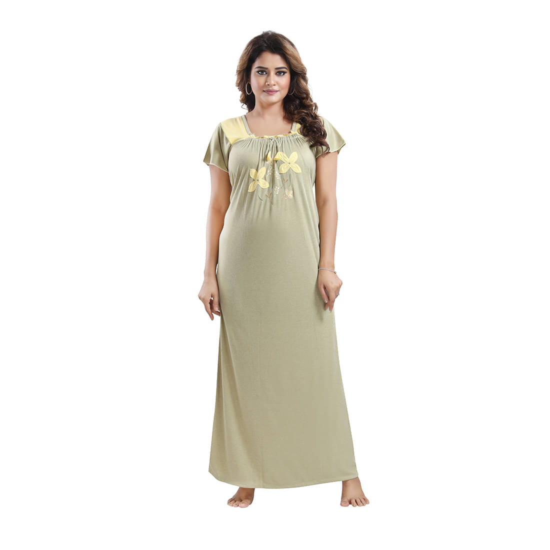 Gutthi Pastel Satin Nursing Nighty     			Gutthi Pastel Satin Nursing Nighty